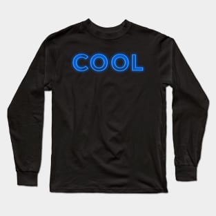 Cool Blue Neon Sign Long Sleeve T-Shirt